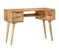 vidaXL Bureau avec Tiroirs, Table d'Étude avec Compartiment, Bureau d'Ordinateur avec Rangement Salon, Moderne, Bois de Manguier Solide