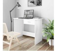 vidaXL Bureau, Table d'Ordinateur, Table d'Étude, Meuble de Salon Salle de Séjour Salle de Travail Maison Intérieur, Blanc Bois d’Ingénierie