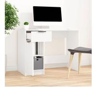 vidaXL Bureau Table d'ordinateur 100x50x75 cm Blanc Bois d'ingénierie