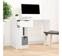 vidaXL Bureau Table d'ordinateur 100x50x75 cm Blanc Bois d'ingénierie