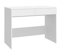 vidaXL Bureau d'Ordinateur Meuble Informatique de Travail et d'Écriture à Domicile Blanc 101x50x76,5 cm en Aggloméré