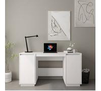 vidaXL Bureau Blanc 140x50x75 cm Bois massif de pin 814325