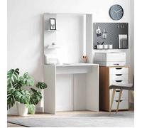 vidaXL Bureau Blanc 78,5 x 37 x 154,5 cm Bois d'ingénierie, Bureau Moderne pour Salon, Durable, rectangulaire, Meuble Compact pour Un Espace de Travail Efficace