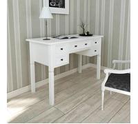 vidaXL Bureau 241533 – Blanc à 5 tiroirs, console et table d'ordinateur