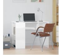 vidaXL Bureau d'ordinateur blanc brillant 100x55x75 cm en bois d'ingénierie