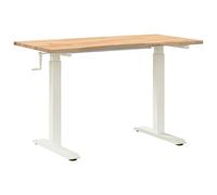 vidaXL Bureau Blanc et Naturel 120 x 60 cm Bois de chêne massif