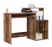 vidaXL Bureau Bois Ancien 120,5 x 44 x 88,5 cm Bois d'ingénierie, Mobilier de Bureau, Bureau Moderne, Espace Compact, Rangement Pratique, Coin d'étude élégant, intérieur texturé
