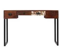 vidaXL Bureau Bois de Sesham massif et cuir véritable 117x50x76 cm 244847