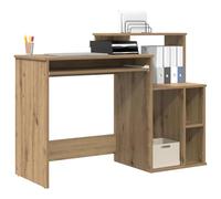 vidaXL Bureau Chêne Artisanal 120,5 x 44 x 88,5 cm Bois d'ingénierie, Mobilier de Bureau, Bureau Moderne, Espace Compact, Rangement Pratique, Coin d'étude élégant, intérieur texturé