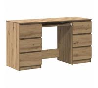 vidaXL Bureau chêne artisanal 140x50x77 cm bois d'ingénierie, bureau de travail, bureau d'étude, bureau à domicile, bureau d'écriture
