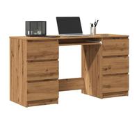 vidaXL Bureau chêne artisanal 140x50x77 cm bois d'ingénierie, bureau de travail, bureau d'étude, bureau à domicile, bureau d'écriture