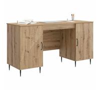 vidaXL Bureau Chêne Artisanal 142,5 x 50 x 75 cm Bois d'ingénierie, Bureau au Style Vintage, Grand Espace de Rangement, Bois d'ingénierie, Parfait pour Bureau ou Atelier