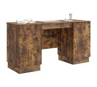 vidaXL Bureau Chêne fumé 142,5 x 50 x 75 cm Bois d'ingénierie, Ensembles de Meubles Modernes pour Salon, Designs rectangulaires, Rangement Pratique, intérieurs adaptables