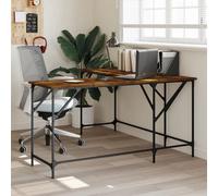 vidaXL Bureau chêne fumé 149x149x75 cm bois d'ingénierie Marron