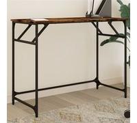 Bureau chêne fumé bois d'ingénierie et acier enduit de poudre
