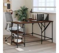vidaXL Bureau chêne marron 139x139x75 cm bois d'ingénierie