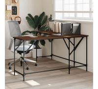 vidaXL Bureau chêne marron 149x149x75 cm bois d'ingénierie