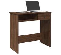 vidaXL Bureau chêne marron 80x40x75 cm – Bois d'ingénierie, bureau d'ordinateur avec rangement