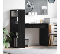 vidaXL Bureau Chêne Noir 113 x 54 x 120 cm Bois d'ingénierie, Bureau d'étude Moderne, Pratique pour Votre Salon, Surface Solide, pour Un Espace de Travail organisé