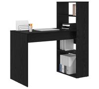 vidaXL Bureau Chêne Noir 113 x 54 x 120 cm Bois d'ingénierie, Bureau d'étude Moderne, Pratique pour Votre Salon, Surface Solide, pour Un Espace de Travail organisé