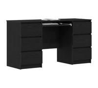 vidaXL Bureau Chêne noir 140 x 50 x 76 cm Bois d'ingénierie, Bureau d'étude, meuble moderne, écriture en bois, compact, élégant pour la maison, durable et pratique