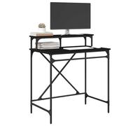 Bureau style industriel - vidaXL - Chêne Noir - Bois d'ingénierie - 80x50x90 cm - 1 étagère - Durable