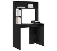 vidaXL Bureau Chêne Noir 91 x 50 x 149 cm Bois d'ingénierie, Bureau Moderne pour Salon, Espace de Travail Compact, Table d'étude stylée avec Rangement, Bien organisé