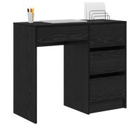 vidaXL Bureau Chêne Noir Bois d'ingénierie 90 x 37,5 x 75 cm | Fini en chêne noir, super moderne, Avec trois tiroirs spacieux, Fait en bois d'ingénierie et chêne massif