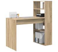 vidaXL Bureau Chêne Sonoma 113 x 54 x 120 cm Bois d'ingénierie, Bureau d'étude Moderne, Pratique pour Votre Salon, Surface Solide, pour Un Espace de Travail organisé