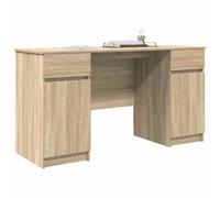 vidaXL Bureau Chêne sonoma 140 x 49 x 76 cm Bois d'ingénierie, Bureau d'écriture minimaliste, design rectangulaire, bureau moderne, coin étude élégant, bois composite