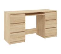 vidaXL Bureau Table d'ordinateur en bois d'ingénierie Chêne Sonoma