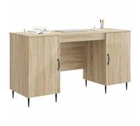 vidaXL Bureau Chêne Sonoma 142,5 x 50 x 75 cm Bois d'ingénierie, Bureau au Style Vintage, Grand Espace de Rangement, Bois d'ingénierie, Parfait pour Bureau ou Atelier