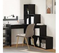 vidaXL Bureau d'angle avec étagère Chêne noir 101.5 x 149.5 x 149.5 cm 3337242
