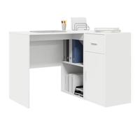 vidaXL Bureau d'angle avec tiroir avec étagère Blanc 102 x 88 x 75 cm | Pas mal d'espace pour garder toutes tes affaires en ordre, Un look moderne qui va vraiment rafraîchir ton espace,