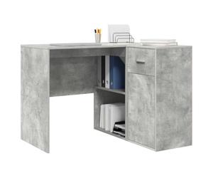 vidaXL Bureau d'angle avec tiroir Gris béton 102 x 88 x 75 cm | Avec un placard et des étagères, ce bureau a vraiment de la place pour garder toutes tes affaires en ordre Range tes livres,