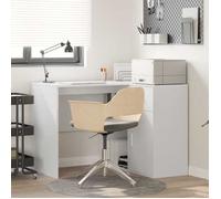 vidaXL Bureau d'angle avec tiroir Blanc 102 x 88 x 75 cm, Bureau d'angle Moderne, Station de Travail L, Office Pratique, Bureau Ergonomique avec rangements