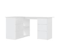 vidaXL Bureau d'Angle, Table d'Ordinateur, Table d'Étude, Meuble de Salon Salle de Séjour Salle de Travail Maison Intérieur, Blanc Bois d’Ingénierie