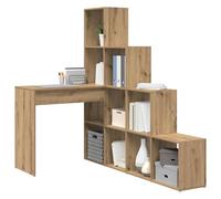 vidaXL Bureau d'angle Chêne Artisanal 101,5 x 149,5 x 149,5 cm, Bureau d'angle en L, Table Moderne, Meuble Compact, Rangement Multi-usages, écriture Ergonomique