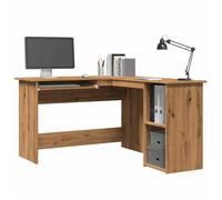 vidaXL Bureau d'angle chêne artisanal 120x140x75 cm bois d'ingénierie, bureau, bureau d'étude, mobilier de bureau à domicile, bureau d'ordinateur