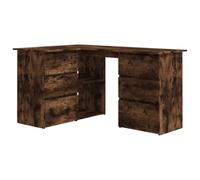 vidaXL Bureau d'angle Chêne fumé 145×100×76 cm Bois d'ingénierie