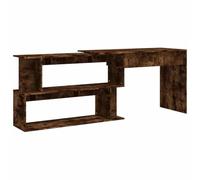 vidaXL Bureau d'angle Chêne fumé 200x50x76 cm Bois d'ingénierie, Bureau, Bureau d'étude, mobilier de Bureau à Domicile, Bureau d'ordinateur
