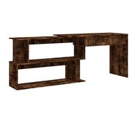 vidaXL Bureau d'angle Chêne fumé 200x50x76 cm Bois d'ingénierie Marron