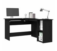 vidaXL Bureau d'angle Chêne Noir 120 x 140 x 75 cm Bois d'ingénierie | T'as plein de place pour garder tes affaires organisées, Fait un super bon usage de ton espace,