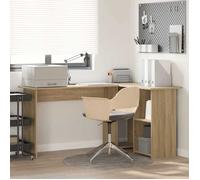 vidaXL Bureau d'angle Chêne Sonoma 142 x 102 x 73 cm - Bois d'ingénierie, finition mate, 4 étagères