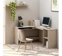 vidaXL Bureau d'angle en forme de L Gris Béton Bois d'ingénierie 800751