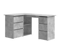 vidaXL Bureau d'Angle, Table d'Ordinateur, Table d'Étude, Meuble de Salon Salle de Séjour Salle de Travail Maison Intérieur, Gris Béton Bois d’Ingénierie
