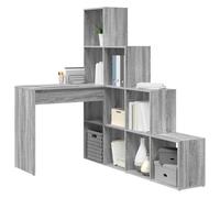 vidaXL Bureau d'angle Gris Sonoma 101,5 x 149,5 x 149,5 cm, Bureau d'angle en L, Table Moderne, Meuble Compact, Rangement Multi-usages, écriture Ergonomique