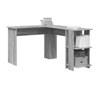 vidaXL Bureau d'angle Station de travail L avec étagère Gris Sonoma 140x113,5x75 cm ergonomique MDF