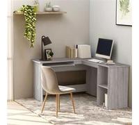 vidaXL Bureau d'angle sonoma gris 120x140x75 cm bois d'ingénierie, bureau, bureau d'étude, mobilier de bureau à domicile, bureau d'ordinateur
