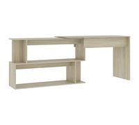 vidaXL Bureau d'angle, Table d'Ordinateur, Table d'Étude, Meuble de Salon Salle de Séjour Salle de Travail Maison Intérieur, Chêne Sonoma Bois d’Ingénierie
